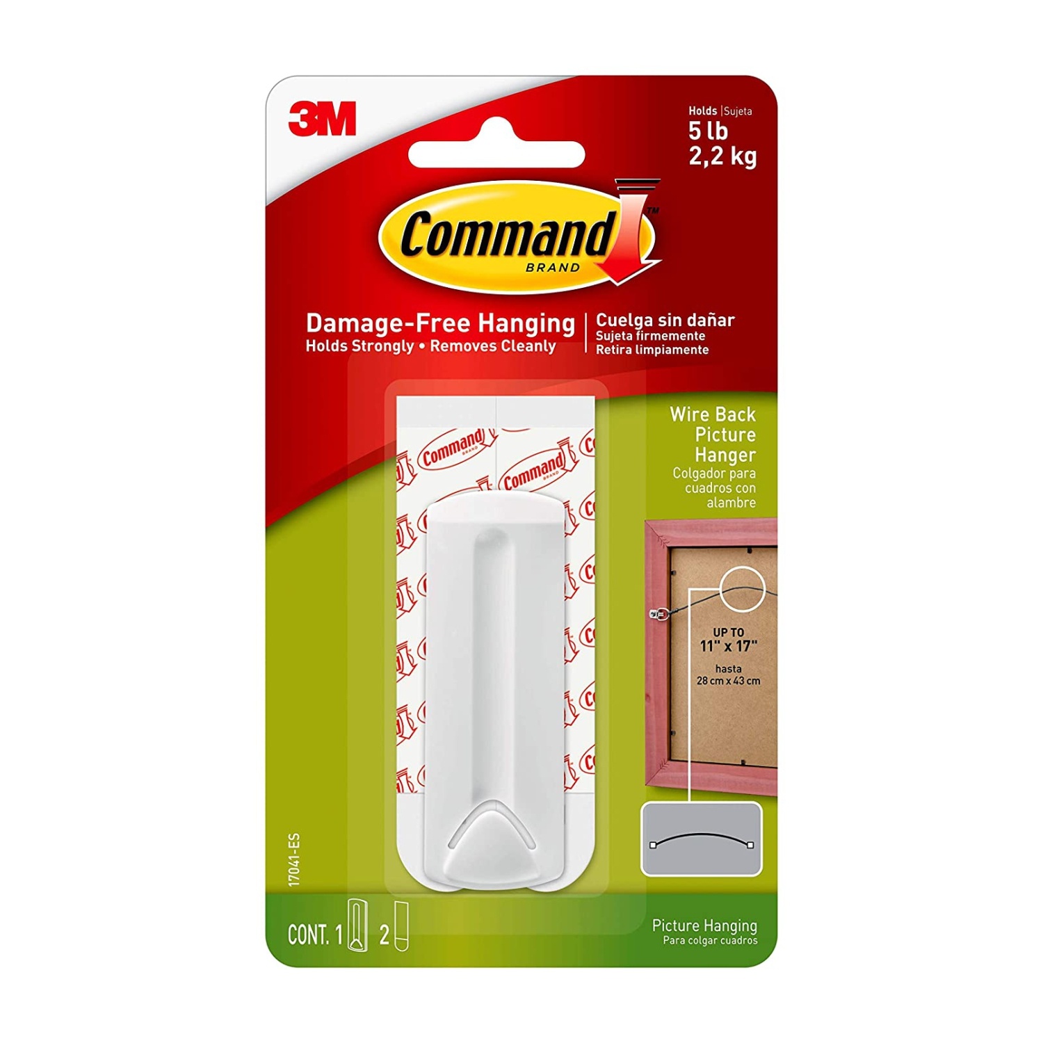 3M Command Wire-Back Picture Hanger White 2.2kg 17041