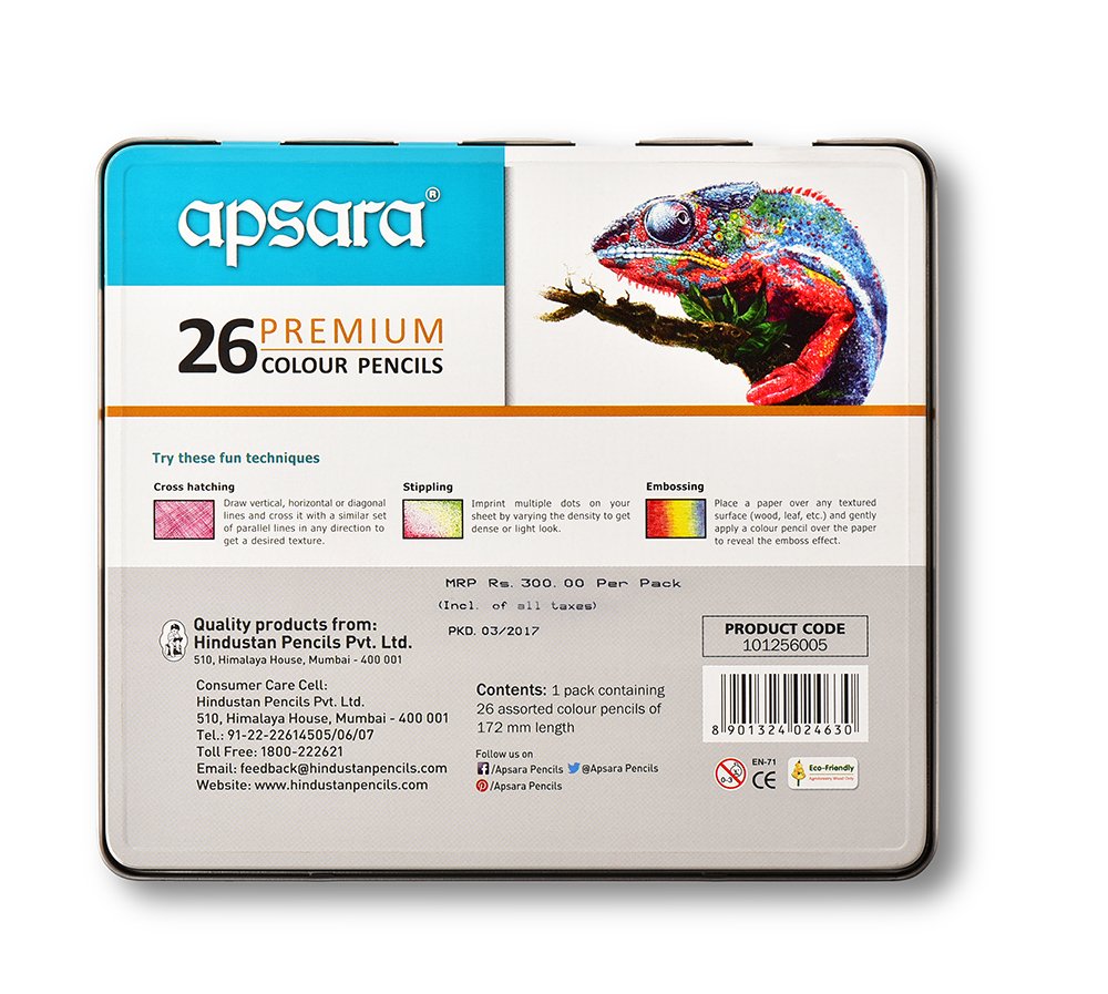 Apsara Premium 26 Colour Pencils Tin