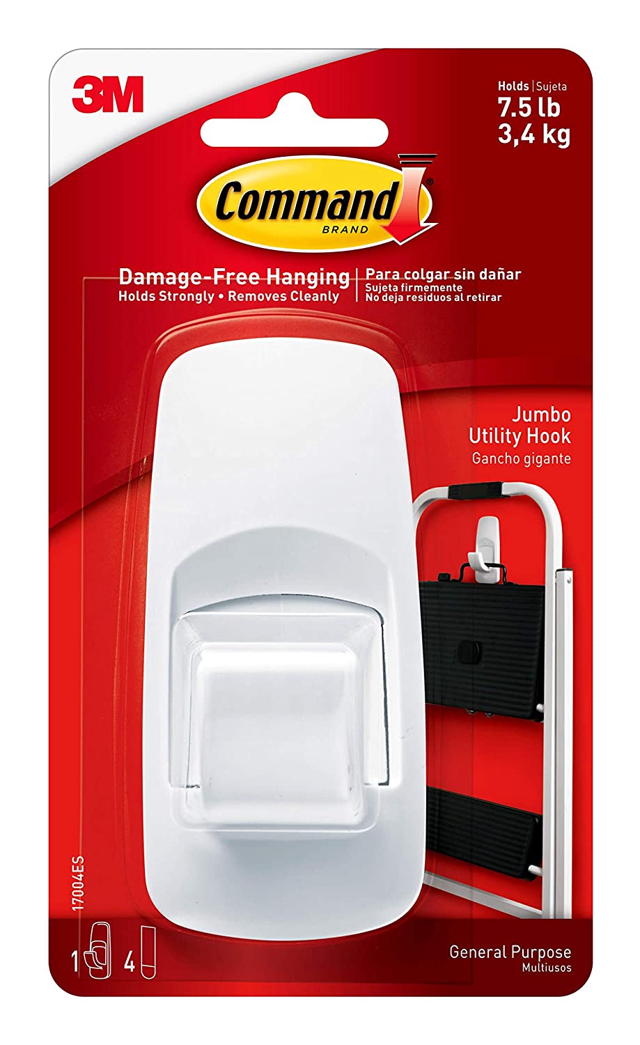 3M Command Jumbo Plastic Utility Hook 17004ES