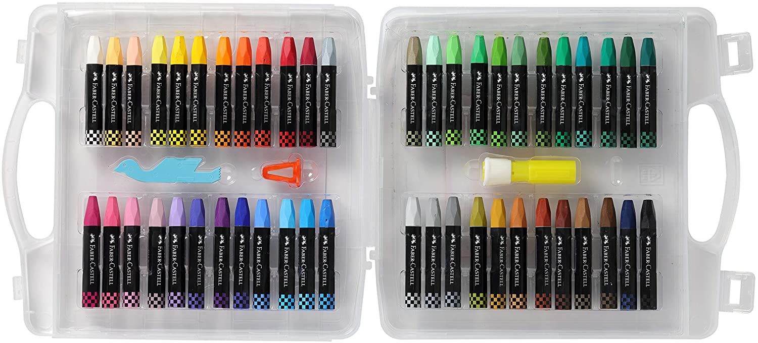 Faber-Castell 48 Premium Oil Pastels (Hexagonal) Plastic Box