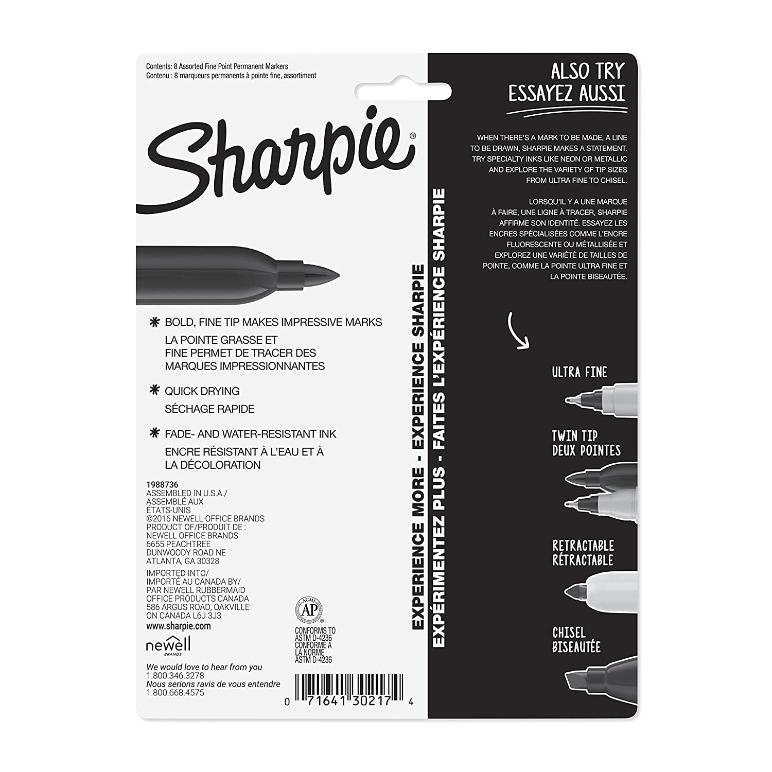 Sharpie Fine Point Marker Set of 8