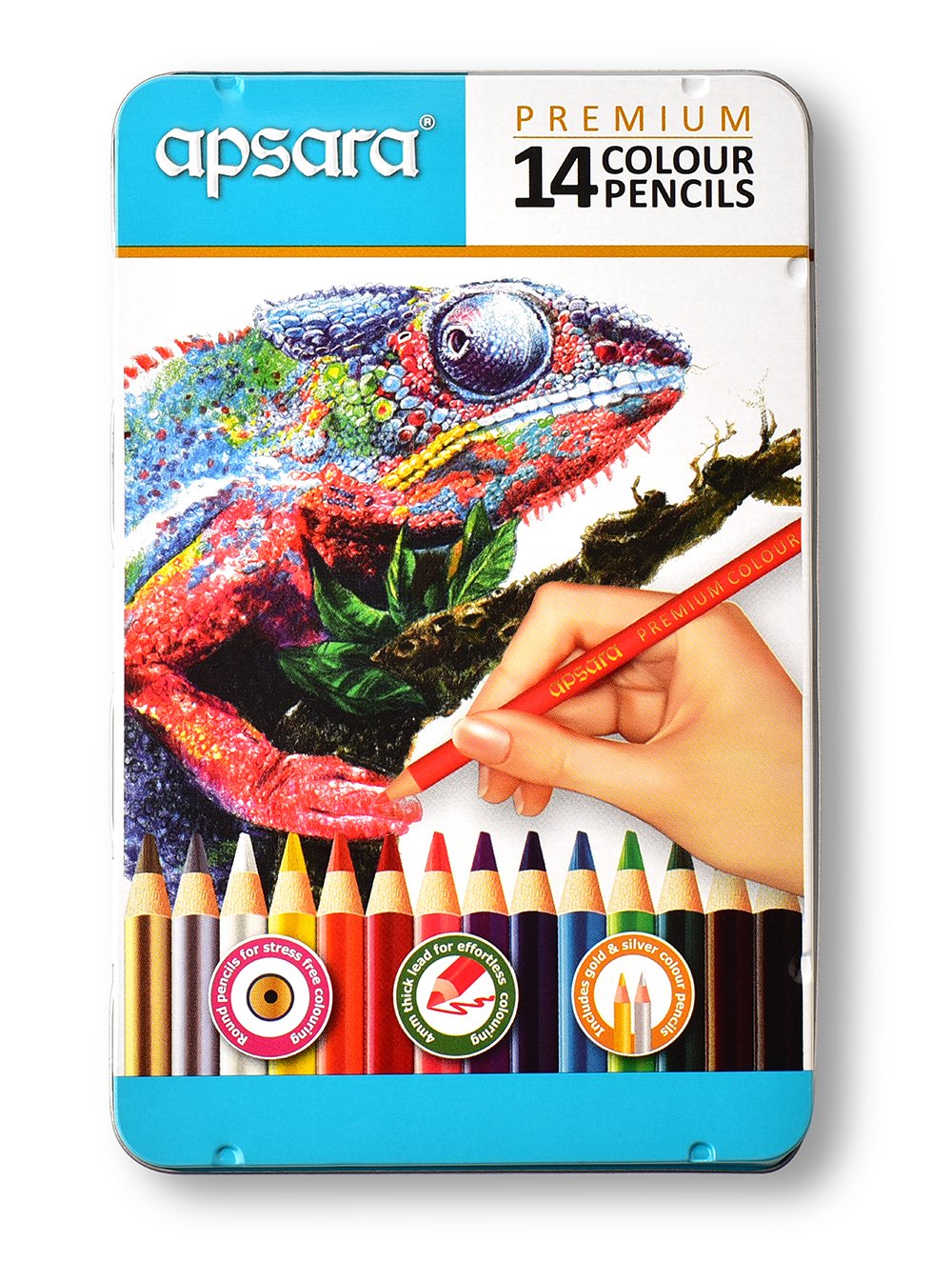 Apsara Premium 14 Colour Pencils Tin Pack