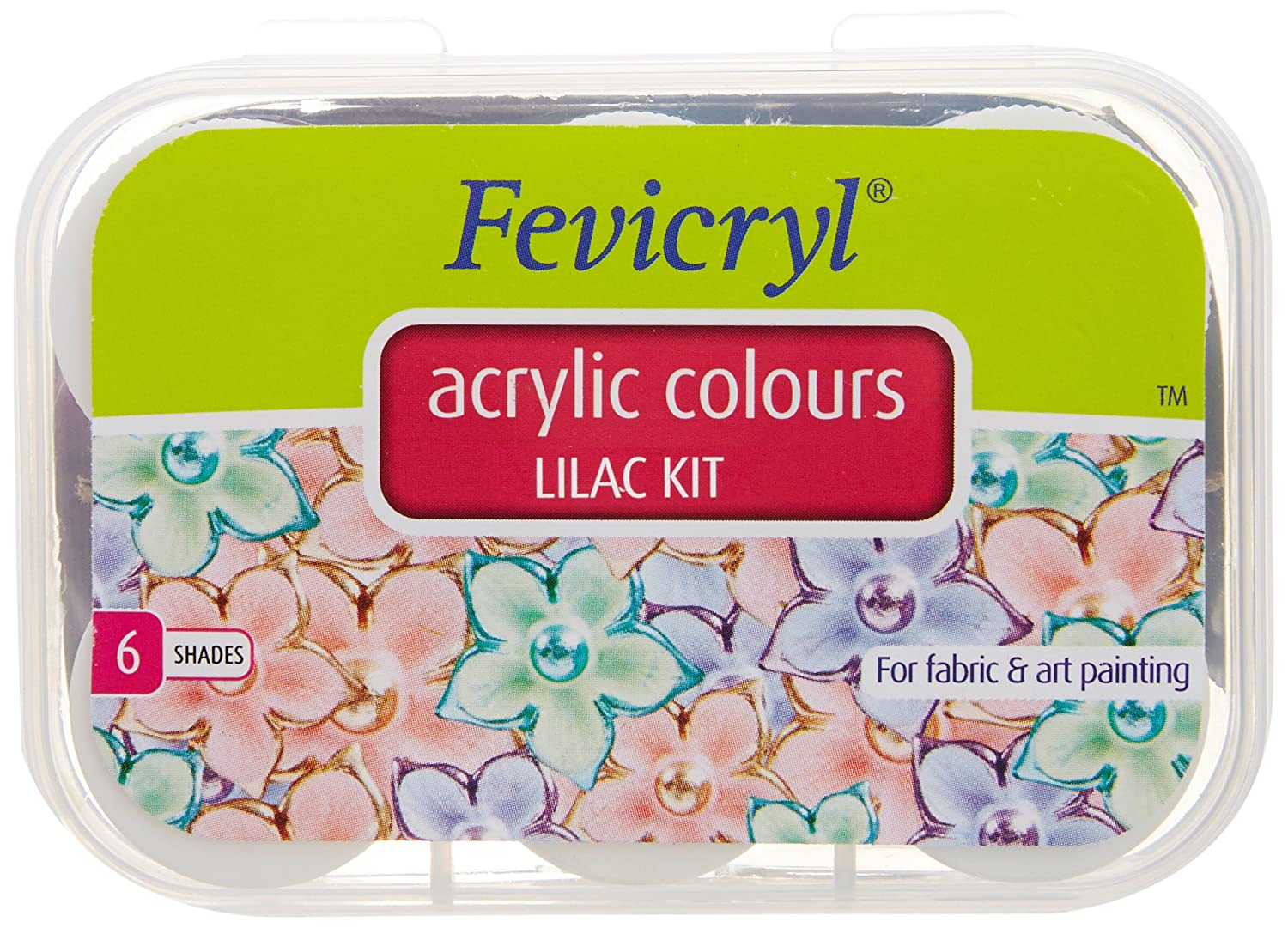 Fevicryl Acrylic Colors Lilac Kit 6 Shades 10ml each