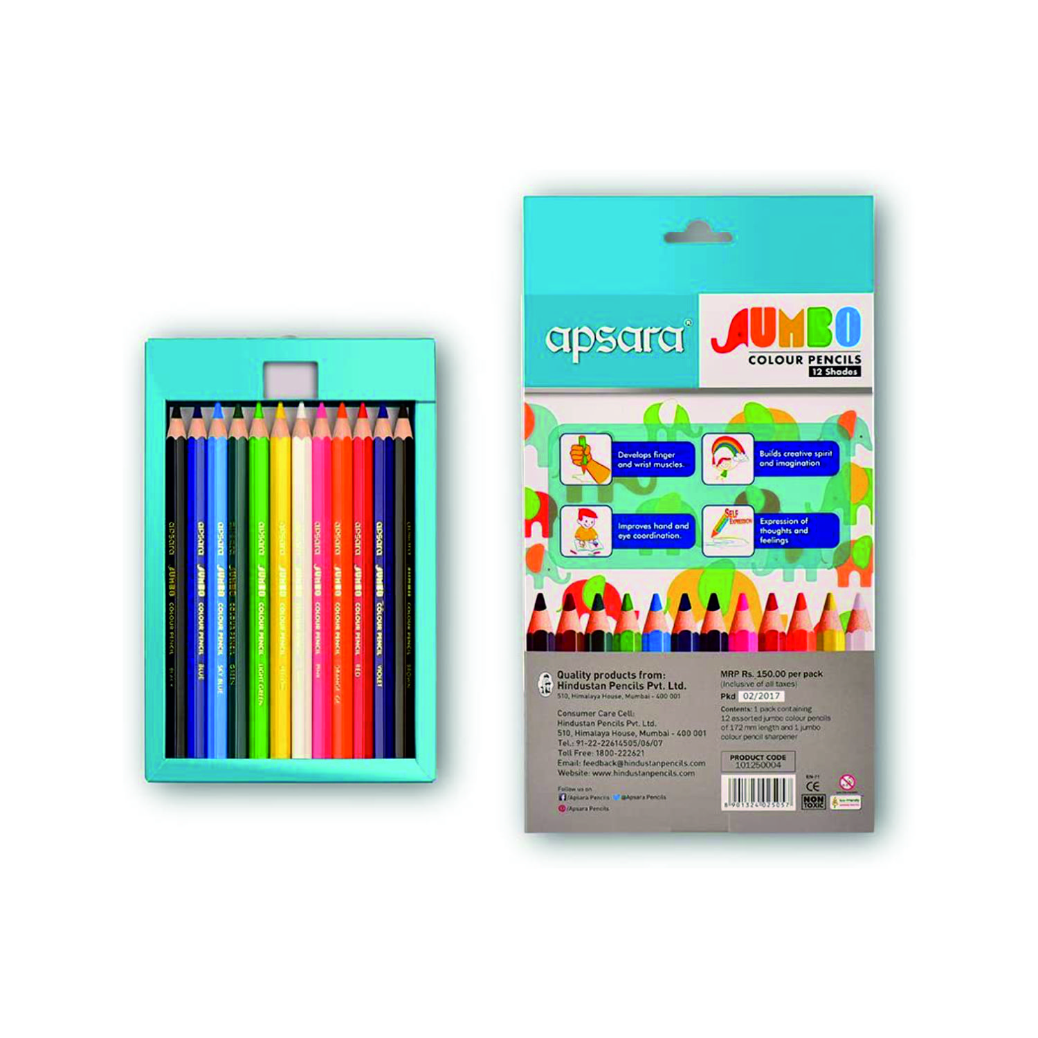 Apsara Jumbo Colour Pencils 12 Shades