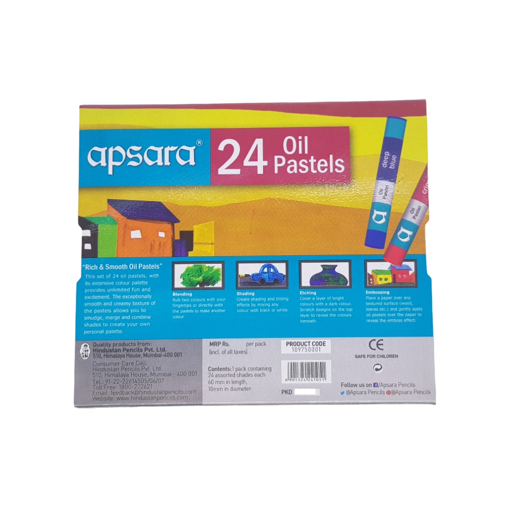 Apsara Oil Pastels 24 Shades