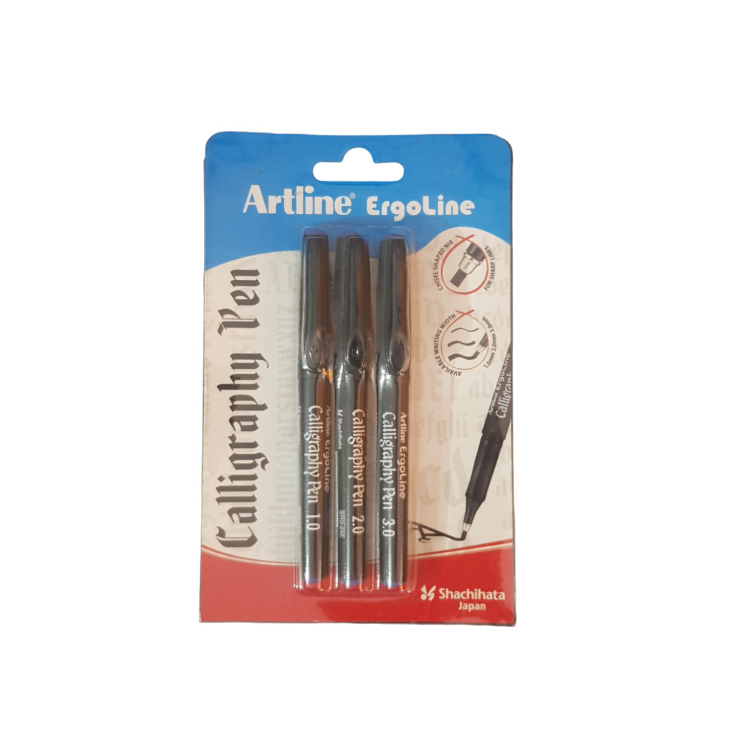 Artline Calligraphy Pen Blue Ink - Set of 3