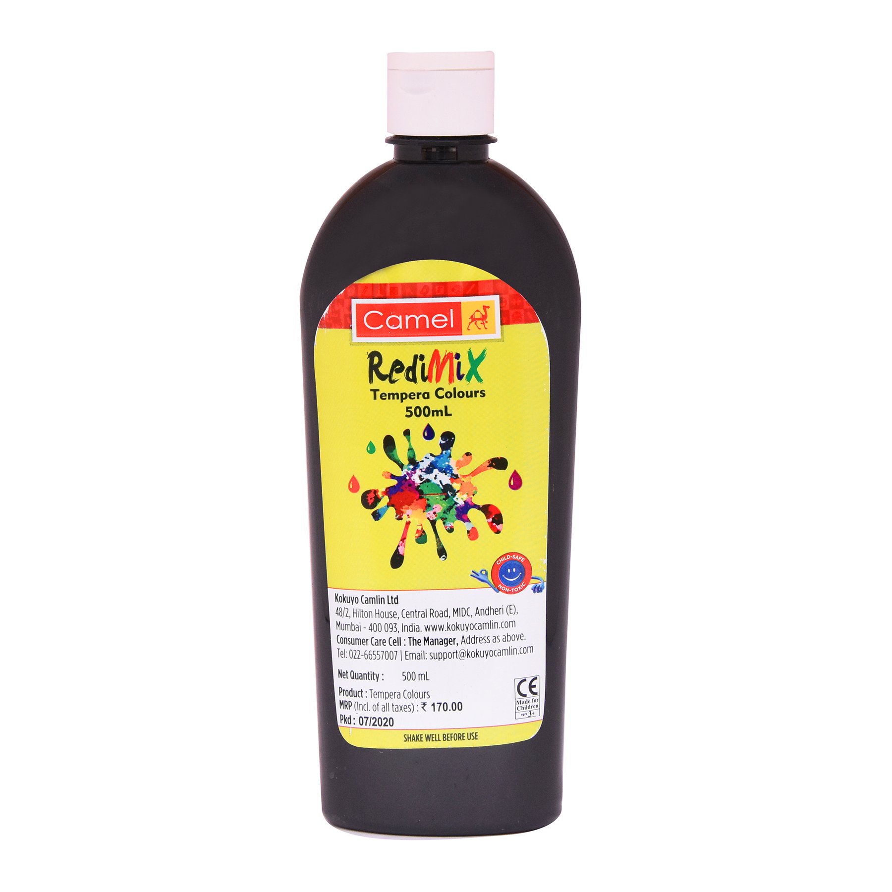 016 Black - Camel Redimix Tempera Colour 500ml