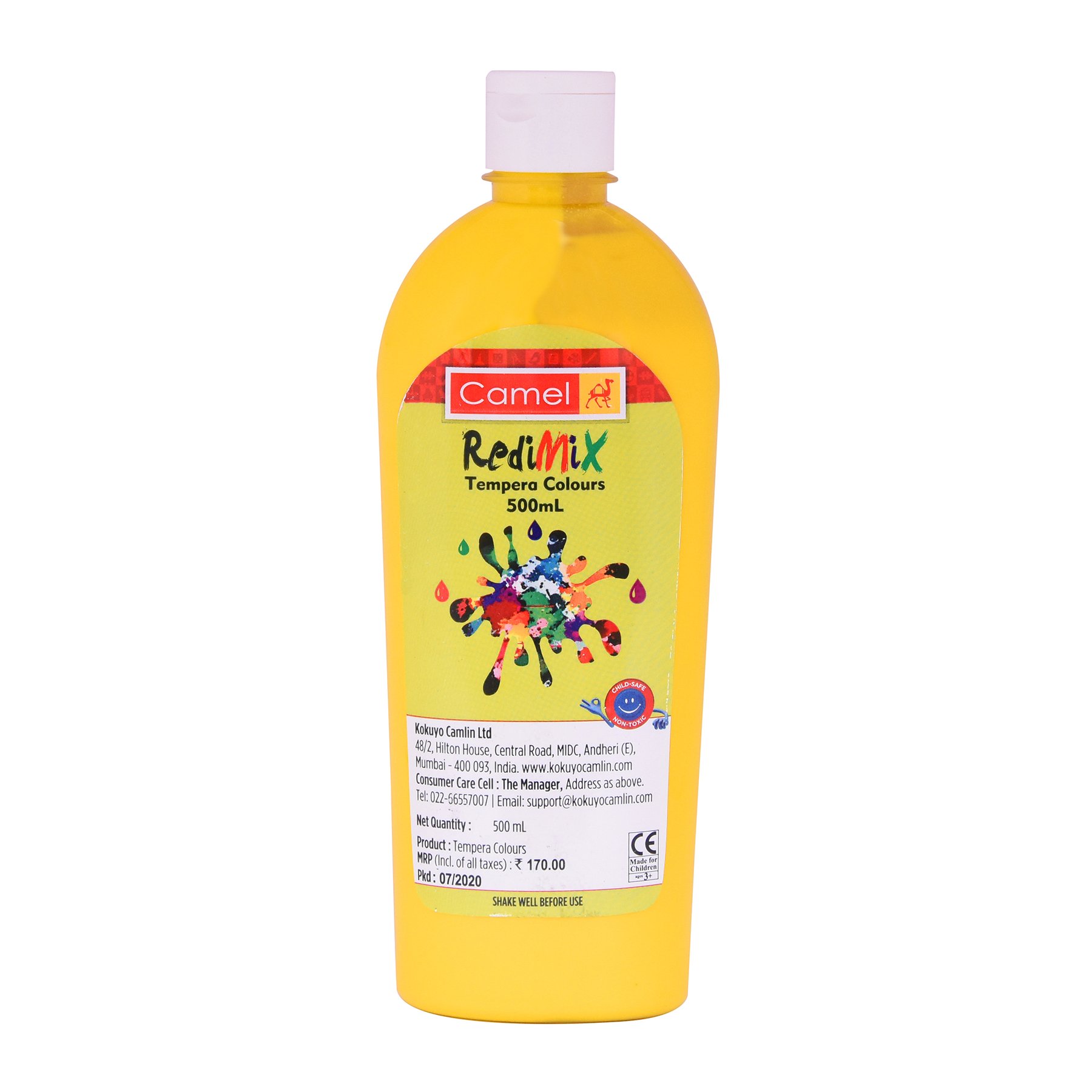 486 Yellow - Camel Redimix Tempera Colour 500ml