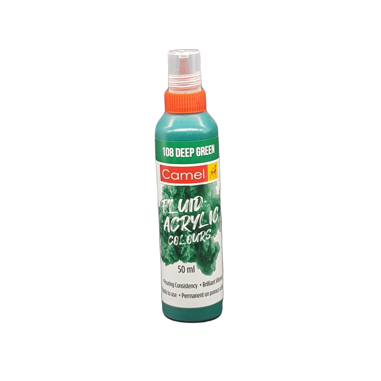 Camel Fluid Acrylic Colours 50ml - 108 Deep Green