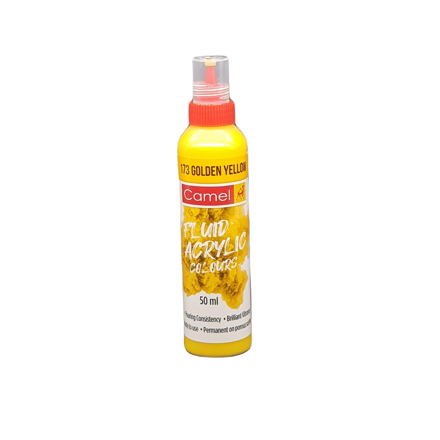 Camel Fluid Acrylic Colours 50ml - 173 Golden Yellow