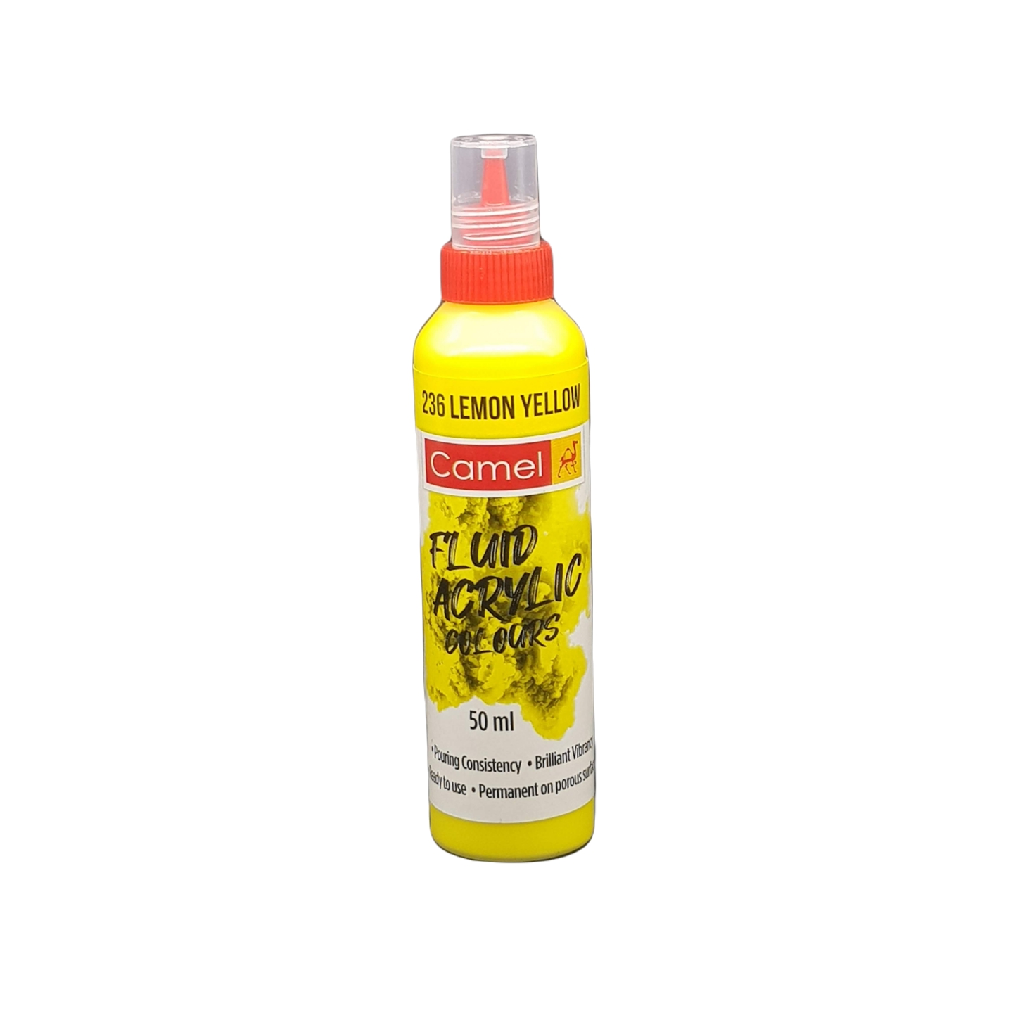 Camel Fluid Acrylic Colours 50ml - 236 Lemon Yellow