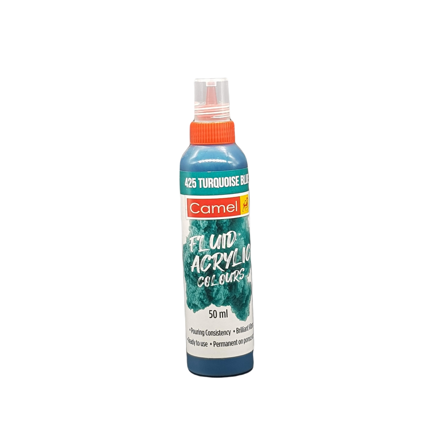 Camel Fluid Acrylic Colours 50ml - 425 Turquoise Blue