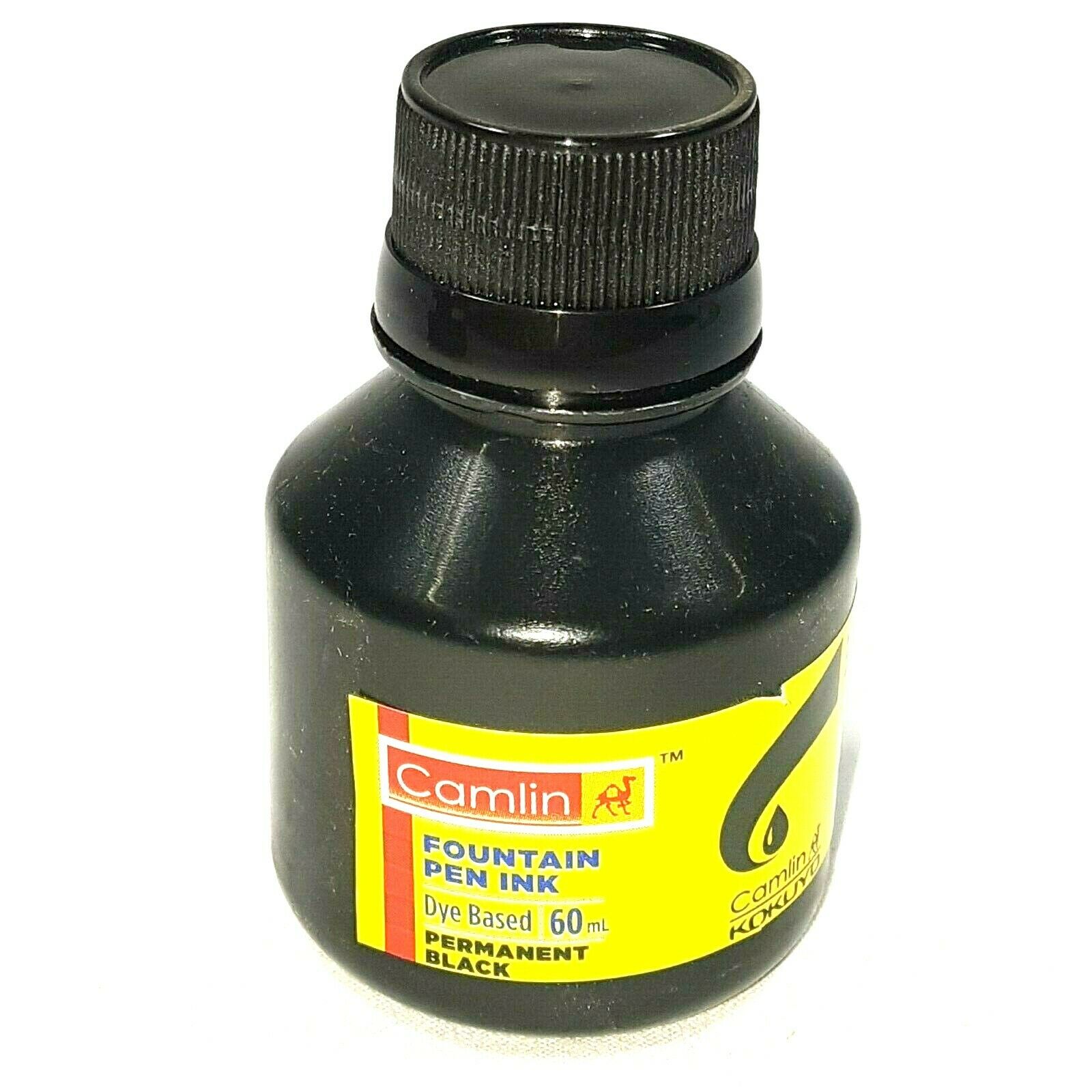 Camlin Fountain Pen Ink 60ml - Permanent Black