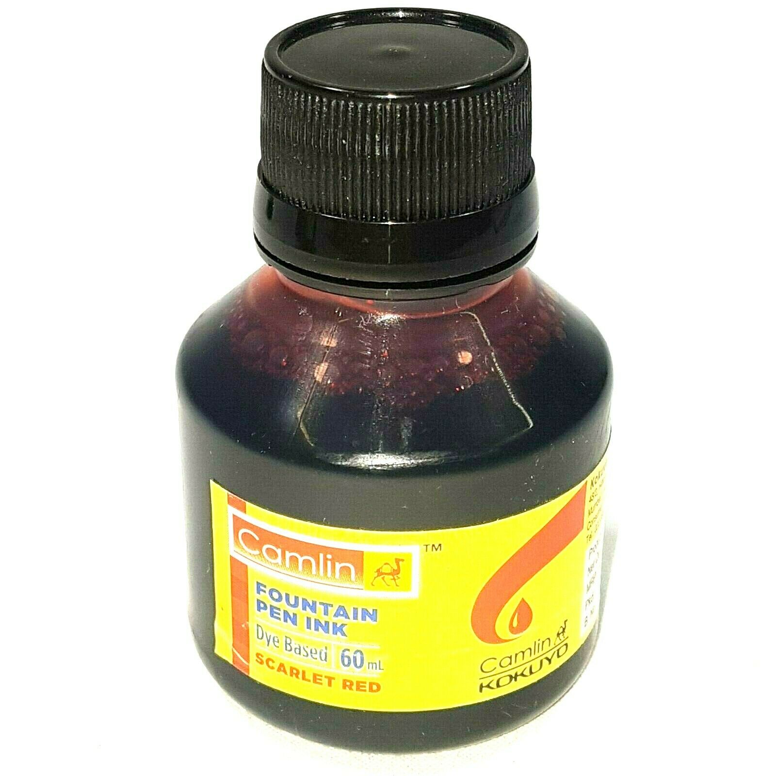 Camlin Fountain Pen Ink 60ml - Scarlet Red