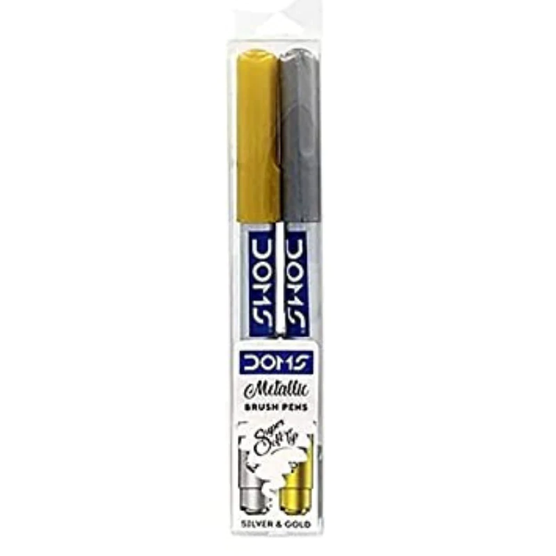 Doms Metallic Brush Pen - 2 Shades  (Gold & Silver)