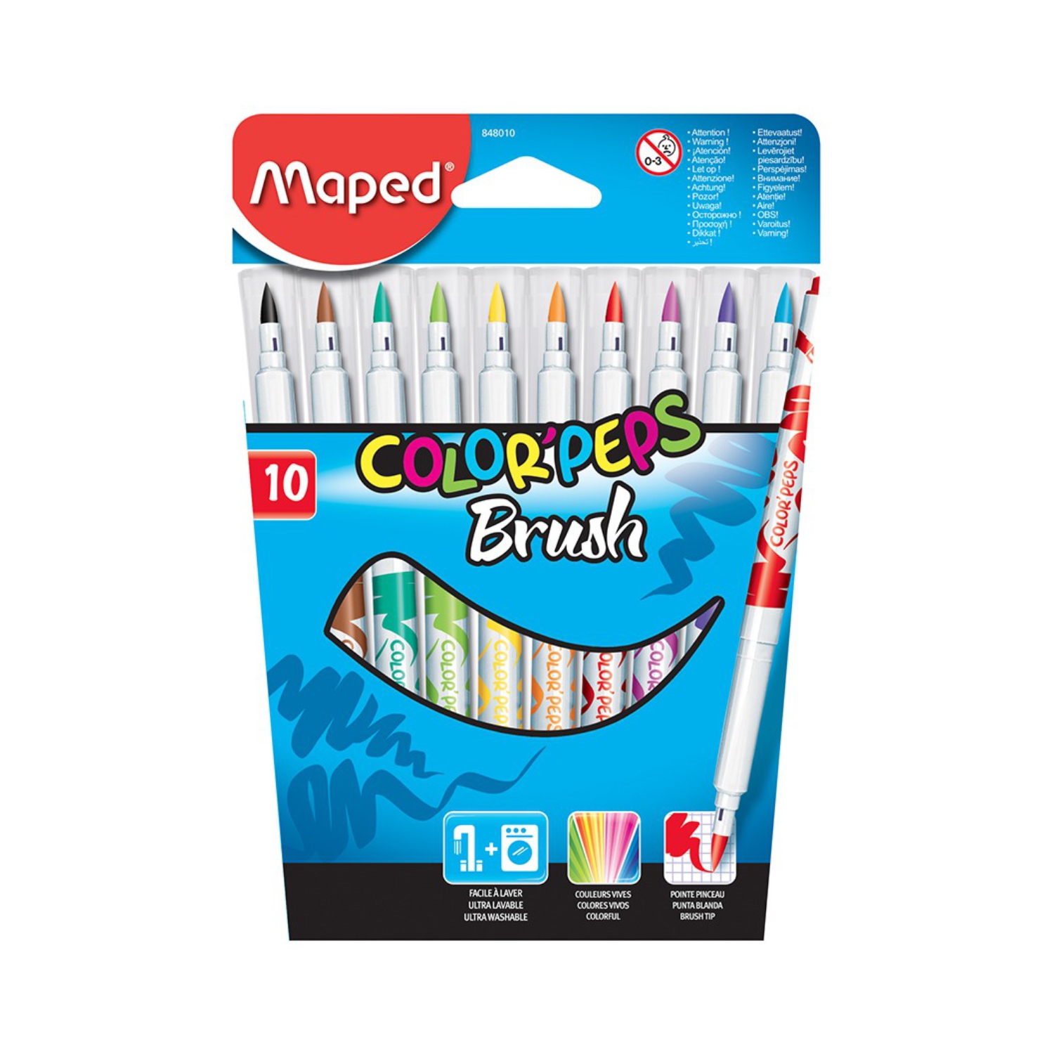 Maped Brush Felt Pens 10 Shades