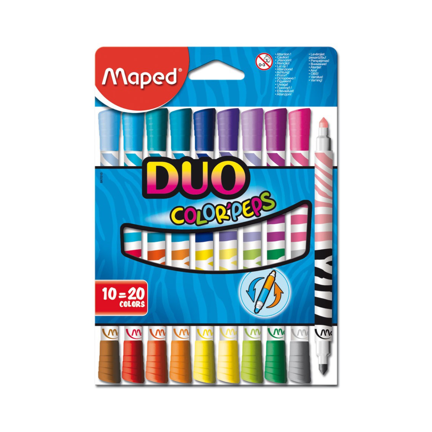 Maped Duo Colour Felt Pens 20 Shades 10 Pens