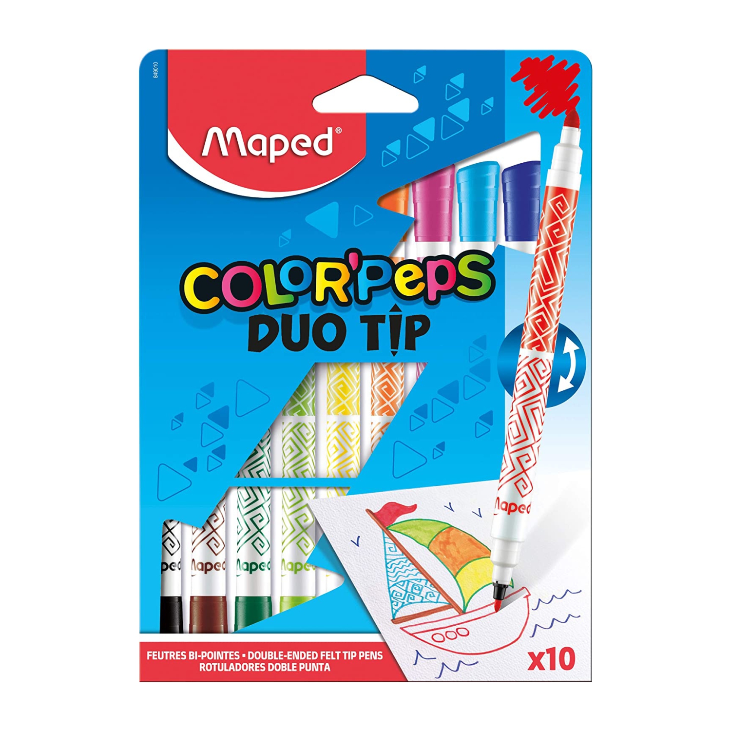 Maped Color Peps Duo Tip Felt Tip Pens 10 Shades