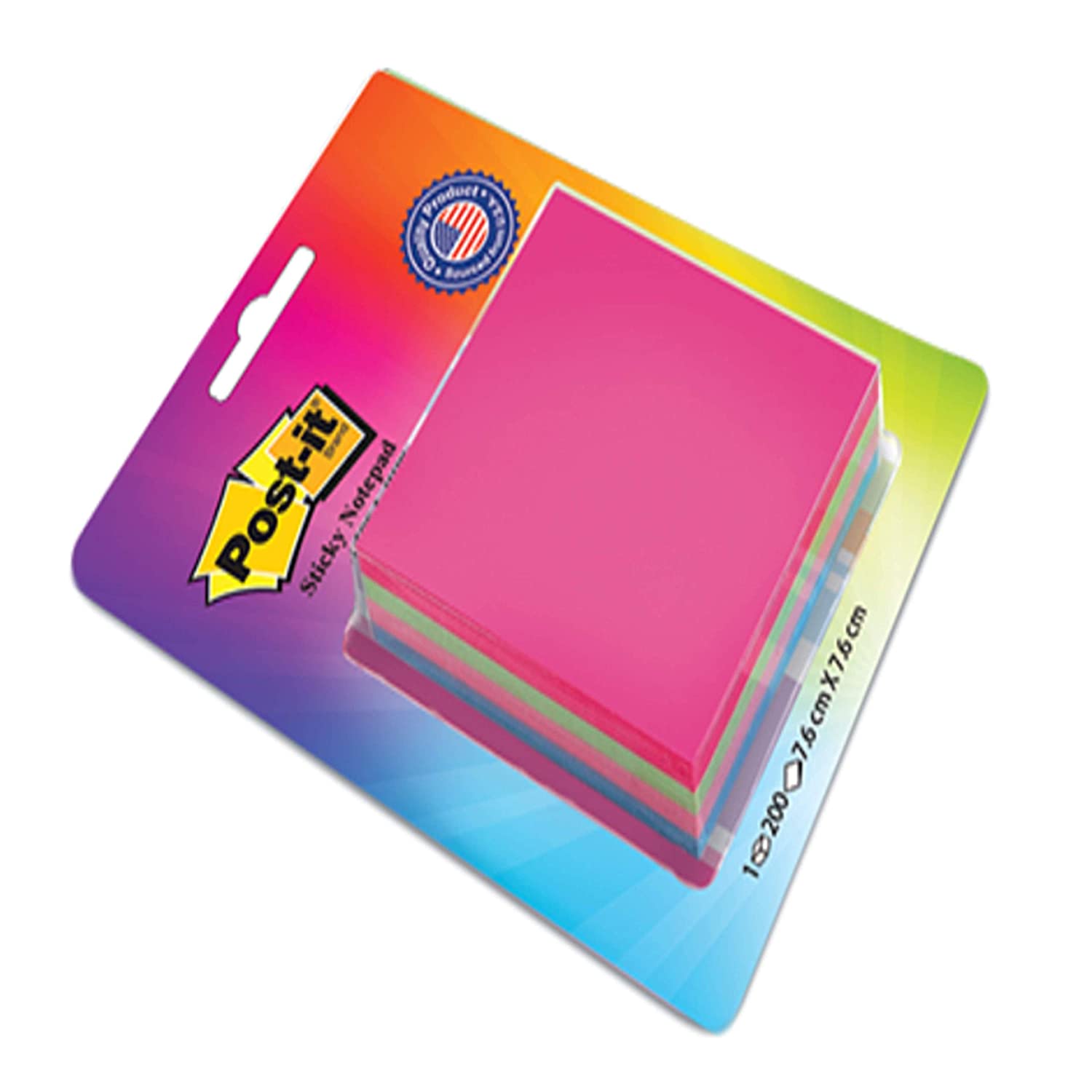 Post-it Cube Sticky Notepad - 4 colour 7.6cmx7.6cm