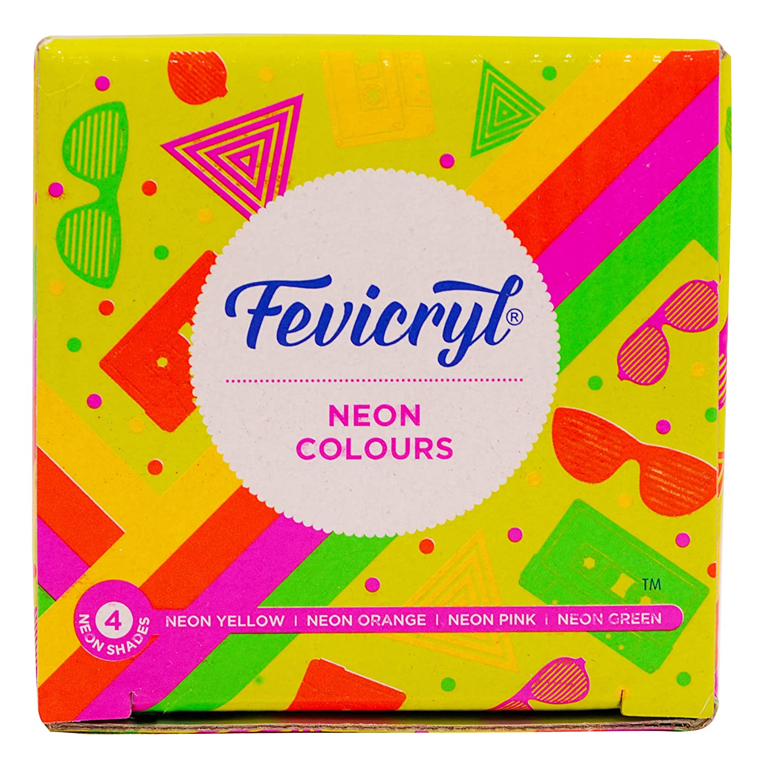 Fevicryl Neon Colours Acrylic Colour Kit - 4 shades 15ml each