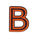 Putali 'B' Alphabet Neon Orange on Black Embroidery Patch D-02