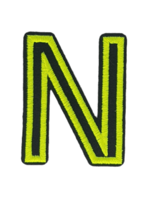 Putali 'N' Alphabet Neon Green on Black Embroidery Patch D-02