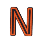 Putali 'N' Alphabet Neon Orange on Black Embroidery Patch D-02