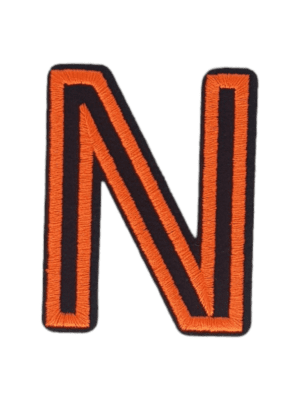 Putali 'N' Alphabet Neon Orange on Black Embroidery Patch D-02