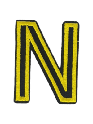 Putali 'N' Alphabet Neon Yellow on Black Embroidery Patch D-02