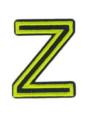 Putali 'Z' Alphabet Neon Green on Black Embroidery Patch D-02