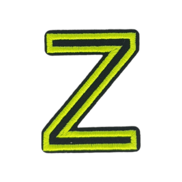 Putali 'Z' Alphabet Neon Green on Black Embroidery Patch D-02