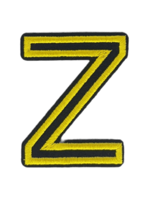 Putali 'Z' Alphabet Neon Yellow on Black Embroidery Patch D-02