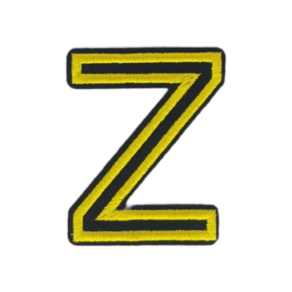 Putali 'Z' Alphabet Neon Yellow on Black Embroidery Patch D-02